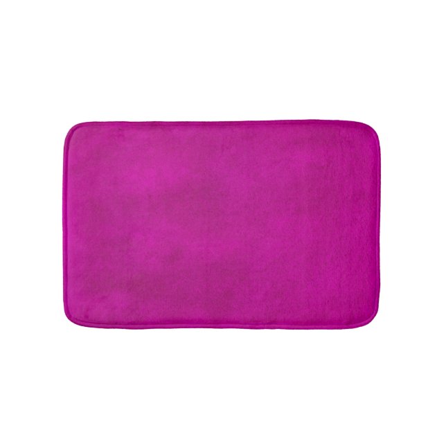 Hot Pink Magenta Watercolor Wash Bath Mat (Front)