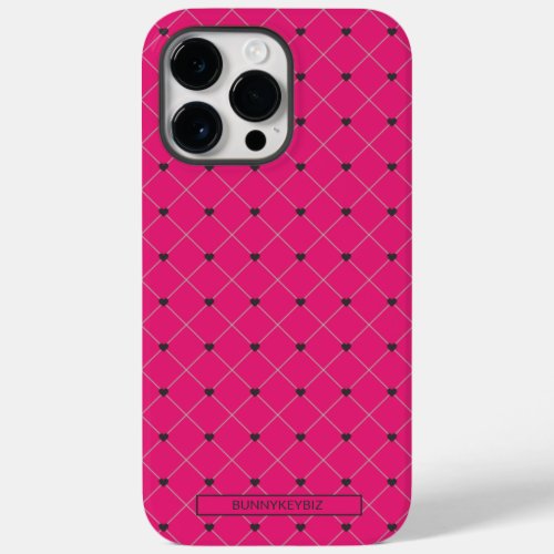 Hot Pink Magenta with Company Business Name Case_Mate iPhone 14 Pro Max Case