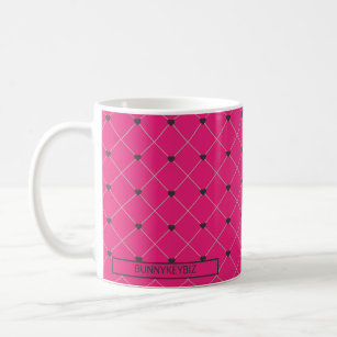 Hot Pink Magenta with Company Business Name Coffee Mug