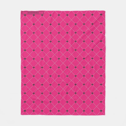 Hot Pink Magenta with Company Business Name Fleece Blanket