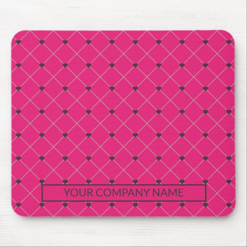 Hot Pink Magenta with Company Business Name Mouse Pad