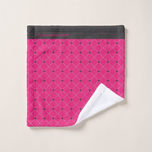 Hot Pink Magenta with Company Business Name Wash Cloth