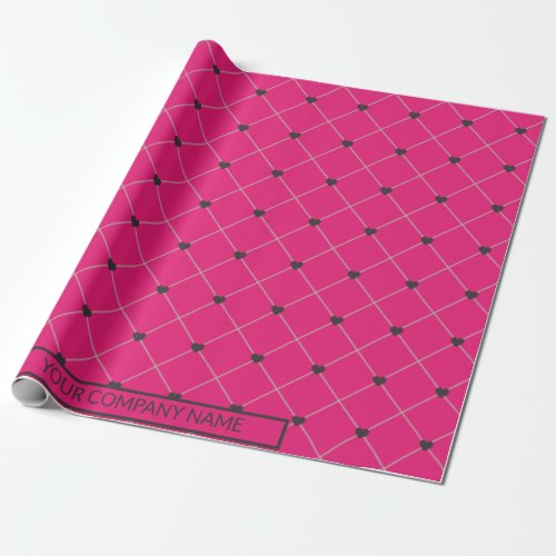Hot Pink Magenta with Company Business Name Wrapping Paper