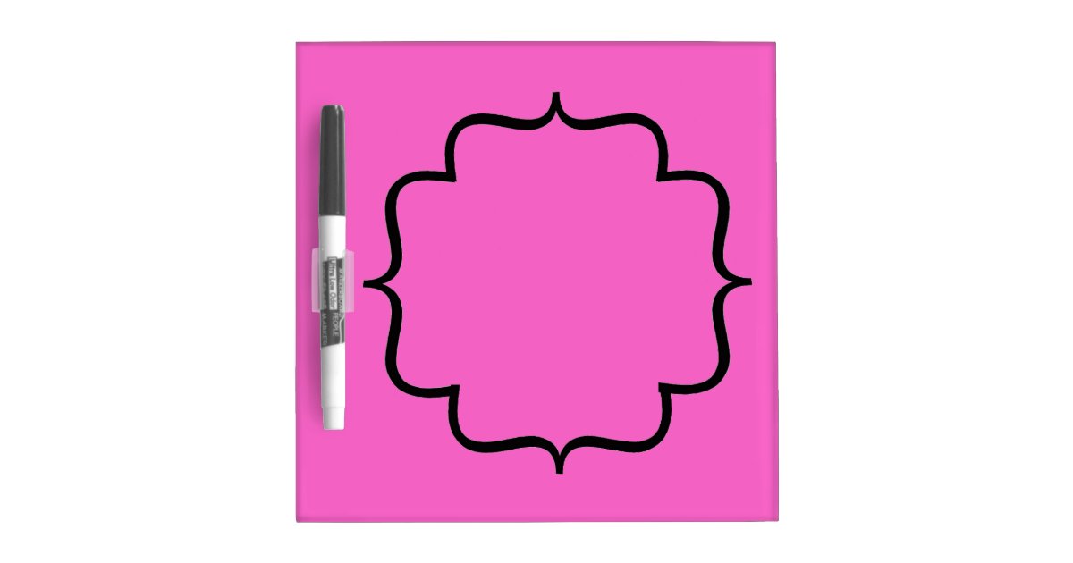 Hot Pink Magnetic Fridge Dry Erase Board with Pen | Zazzle