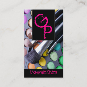 Hot Pink Make Up Artist Palette Business Card