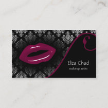 hot pink Makeup artist Business Cards