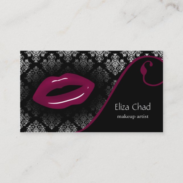 hot pink Makeup artist Business Cards (Front)
