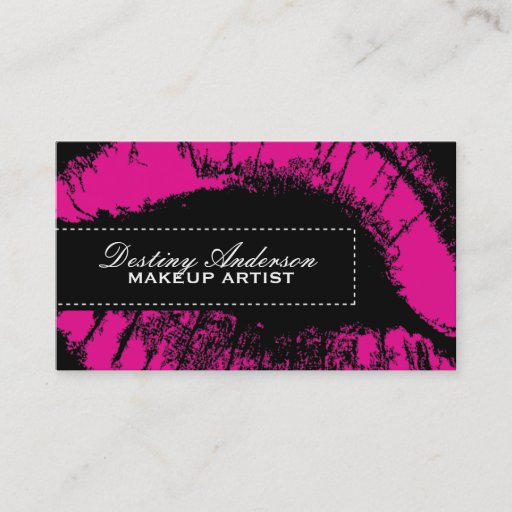 Customizable Hot Pink Makeup Business Cards