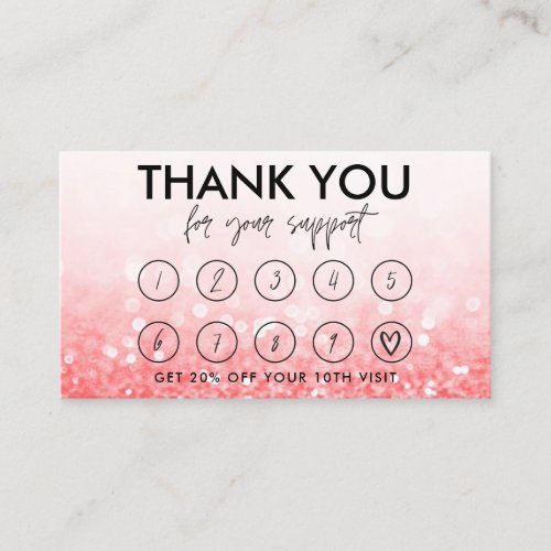 Hot Pink Makeup Hair Logo Loyalty Card