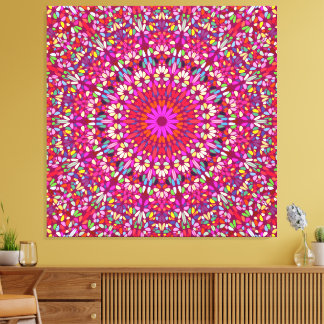Hot Pink Mandala – Premium Wrapped Canvas Radiance Print