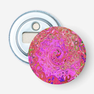 Hot Pink Marbled Colors Abstract Retro Swirl Bottle Opener
