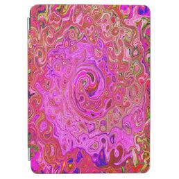 Hot Pink Marbled Colors Abstract Retro Swirl iPad Air Cover