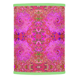 Hot Pink Marbled Colors Abstract Retro Swirl Lamp Shade