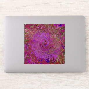 Hot Pink Marbled Colors Abstract Retro Swirl Sticker