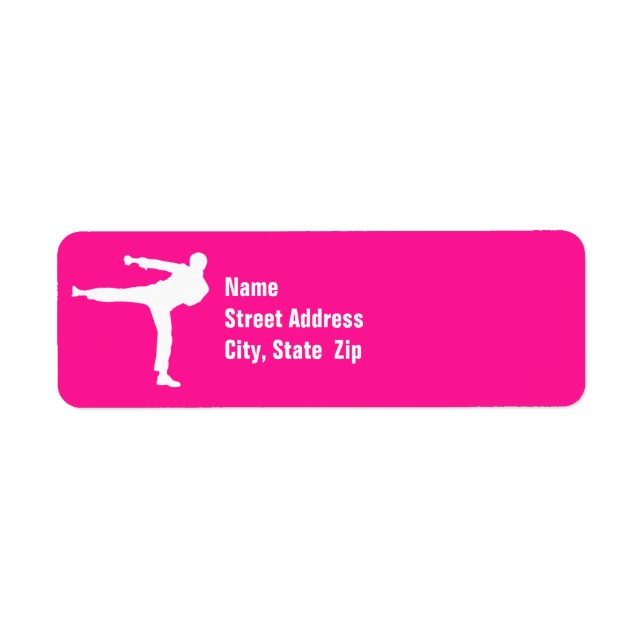 Hot Pink Martial Arts Label (Front)