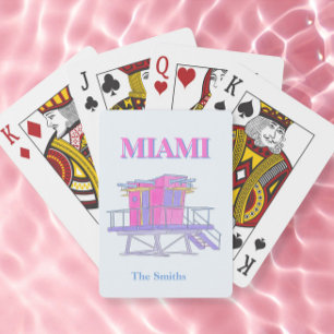 Hot Pink Miami Poker Cards