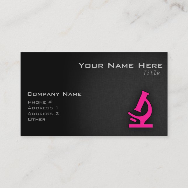 Hot Pink Microscope Business Card (Front)