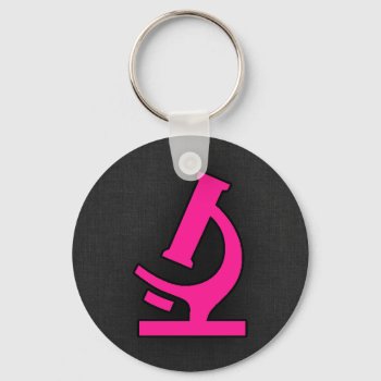 Hot Pink Microscope Keychain by ColorStock at Zazzle