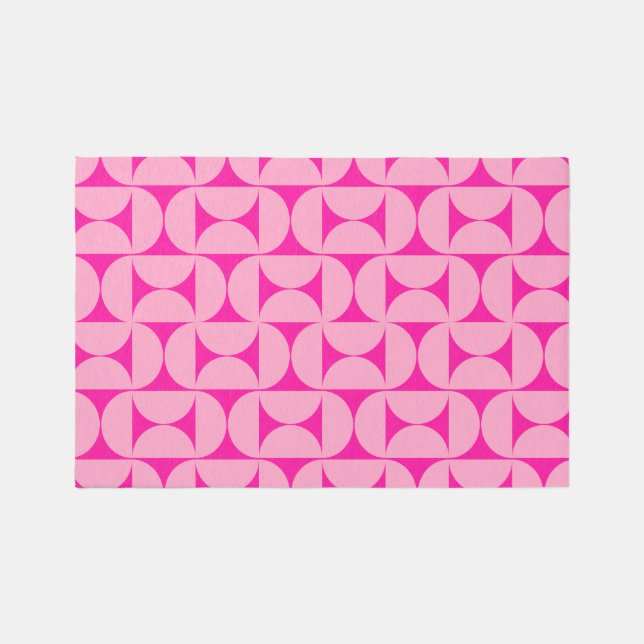 Hot Pink Mid Century Modern Pattern Rug (Front)
