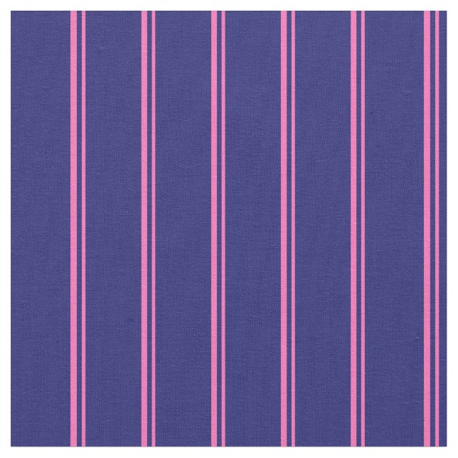 Hot Pink & Midnight Blue Striped Pattern Fabric (Close Up)