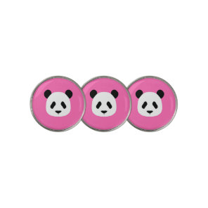 Hot Pink - Minimalist Panda Pattern Golf Ball Marker