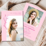 Hot Pink Minimalist Photo Graduation Party Invitation<br><div class="desc">Experience the epitome of style with our Modern Minimalist Chic Graduation Party Invitation. Combining contemporary design with understated elegance, this invitation sets the tone for a sophisticated celebration. With clean lines and minimalist aesthetics, it exudes timeless charm, perfect for honoring the graduate's achievements. Crafted with meticulous attention to detail and...</div>