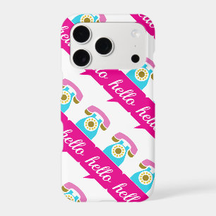 Hot Pink Mint Retro Telephone Hello iPhone 17 Pro Case