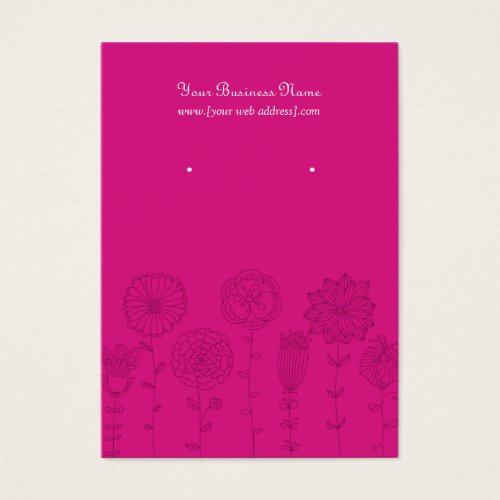 Hot Pink Mod Flowers Custom Earring Card