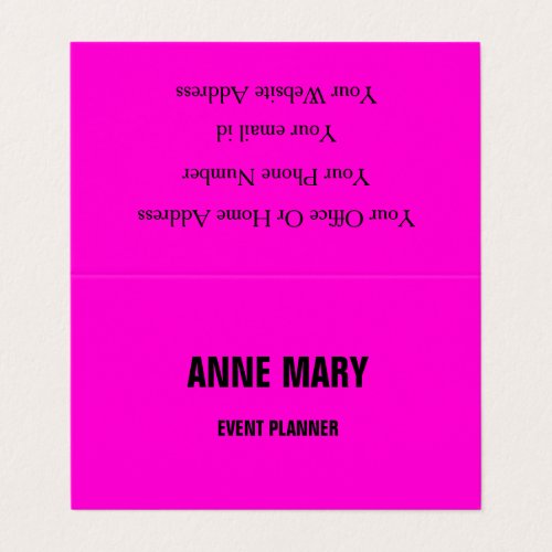 Hot Pink Modern Bold Bright Colorful Simple Cool Business Card