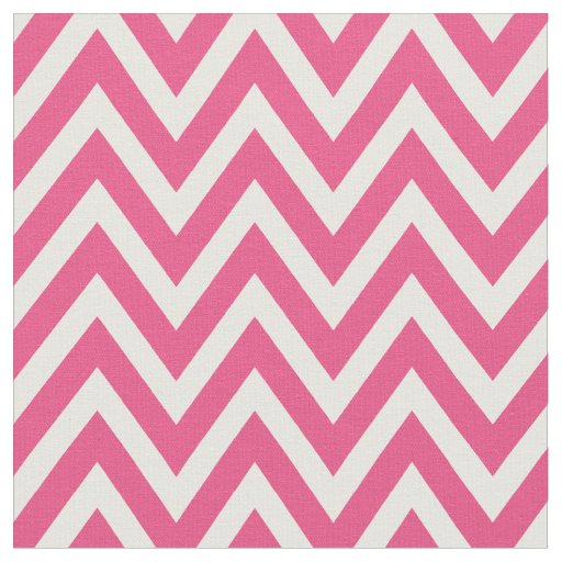 Hot Pink Modern Chevron Stripes Fabric