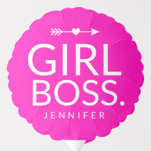 Hot Pink Modern Girl Boss Balloon