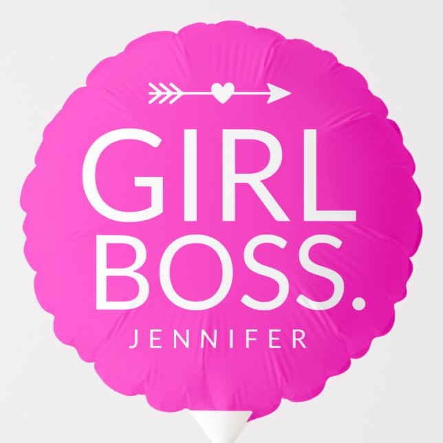Hot Pink Modern Girl Boss Balloon (Front)