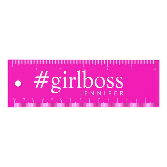 Hot Pink Modern Girl Boss Ruler (Front)