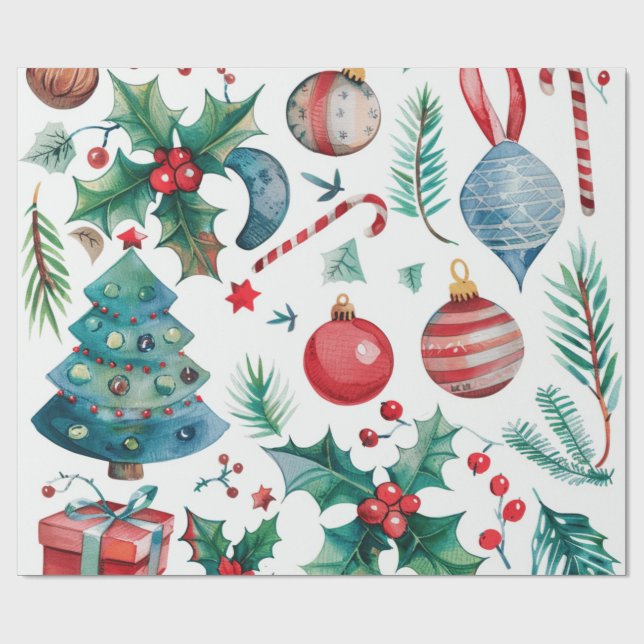 Hot Pink Modern Groovy Christmas  Wrapping Paper (Flat)