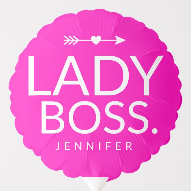 Hot Pink Modern Lady Boss   Balloon (Front)