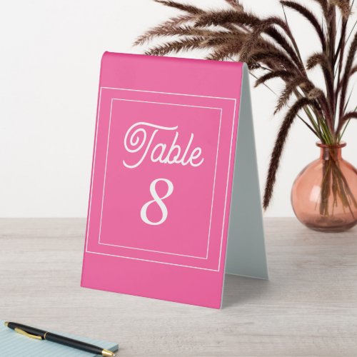 Hot Pink Modern Lines   Table Tent Sign