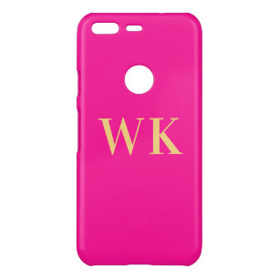 Hot Pink Modern Monogram Initials Uncommon Google Pixel Case