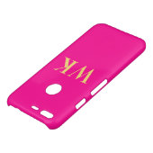 Hot Pink Modern Monogram Initials Uncommon Google Pixel Case (Top)