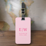 Hot Pink Modern Monogram Minimalist Luggage Tag<br><div class="desc">Elevate your travel experience with our Classic Elegant Modern Minimalist Monogram Luggage Tag. This meticulously designed accessory seamlessly combines timeless elegance with contemporary minimalism, ensuring your luggage stands out with sophistication. Crafted with precision and attention to detail, this luggage tag is more than just a practical item; it's a personalized...</div>