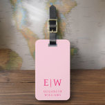 Hot Pink Modern Monogram Minimalist Luggage Tag<br><div class="desc">Elevate your travel experience with our Classic Elegant Modern Minimalist Monogram Luggage Tag. This meticulously designed accessory seamlessly combines timeless elegance with contemporary minimalism, ensuring your luggage stands out with sophistication. Crafted with precision and attention to detail, this luggage tag is more than just a practical item; it's a personalized...</div>