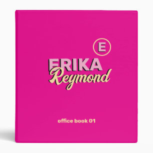 Hot Pink Modern Office Book for a girl 3 Ring Binder