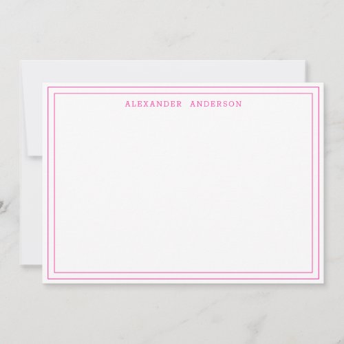 Hot Pink Modern Professional Double Border Card