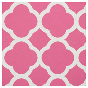Hot Pink Modern Quatrefoil Large Scale Fabric