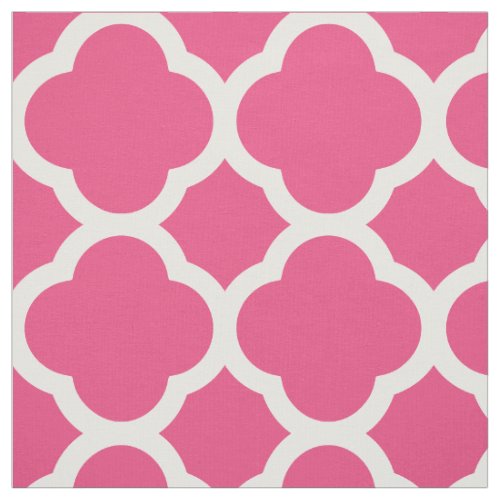 Hot Pink Modern Quatrefoil Large Scale Fabric