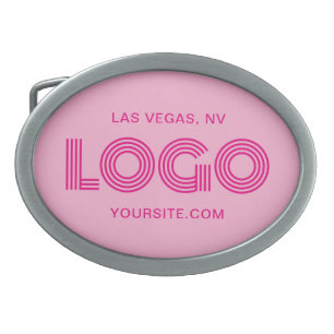 Hot Pink Modern Rectangular Logo Belt Buckle