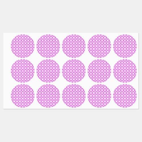 Hot Pink Modern  Retro Flower Print  Labels