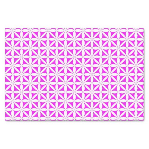 Hot Pink Modern  Retro Flower Print  Tissue Paper