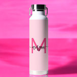 Hot Pink Modern Script Girly Monogram Name Water Bottle<br><div class="desc">Stay hydrated in style with our Hot Pink Modern Script Girly Monogram Name Water Bottle! Featuring a bold hot pink design, this water bottle is personalized with your name in an elegant modern script for a chic, custom touch. Perfect for school, workouts, or on-the-go, it’s made from durable, BPA-free materials...</div>