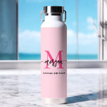 Hot Pink Modern Script Girly Monogram Name Water Bottle<br><div class="desc">Stay hydrated in style with our Hot Pink Modern Script Girly Monogram Name Water Bottle! Featuring a bold hot pink design, this water bottle is personalized with your name in an elegant modern script for a chic, custom touch. Perfect for school, workouts, or on-the-go, it’s made from durable, BPA-free materials...</div>