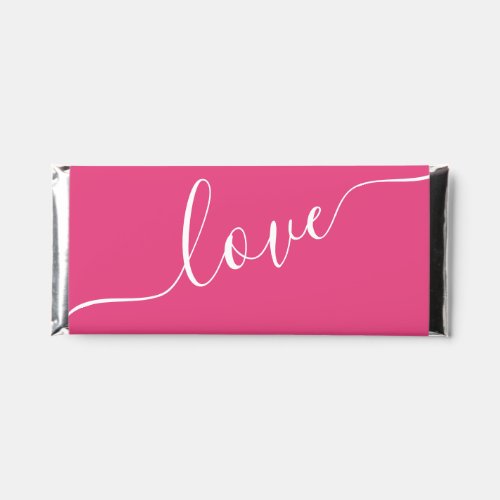 Hot Pink Modern Script Valentines Day Custom Hershey Bar Favors